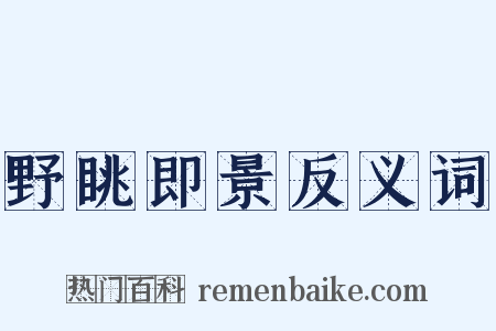 野眺即景反义词是什么意思的图片